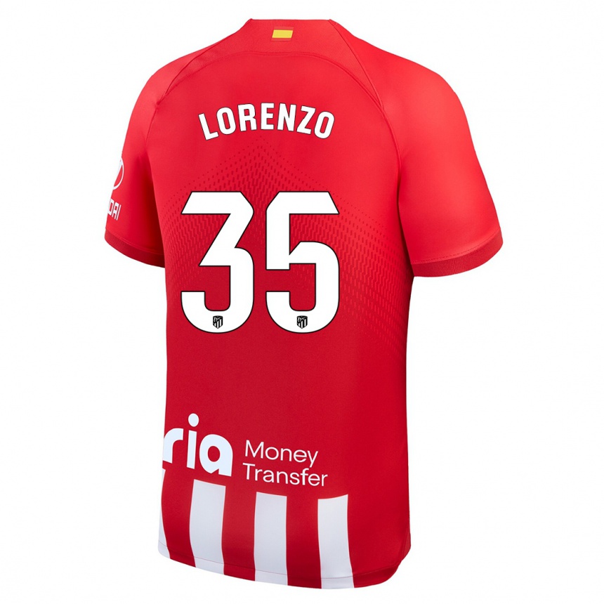 Vaikiškas Diego Lorenzo #35 Raudona Balta Namų Marškinėliai 2023/24 T-Shirt