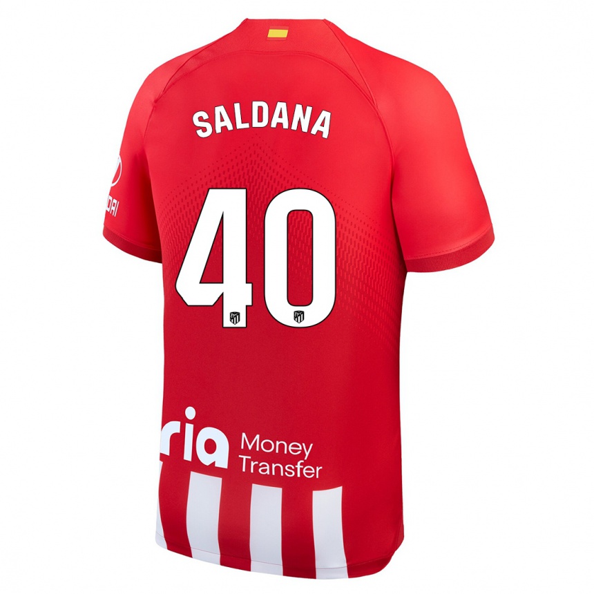 Vaikiškas Jose Saldana #40 Raudona Balta Namų Marškinėliai 2023/24 T-Shirt