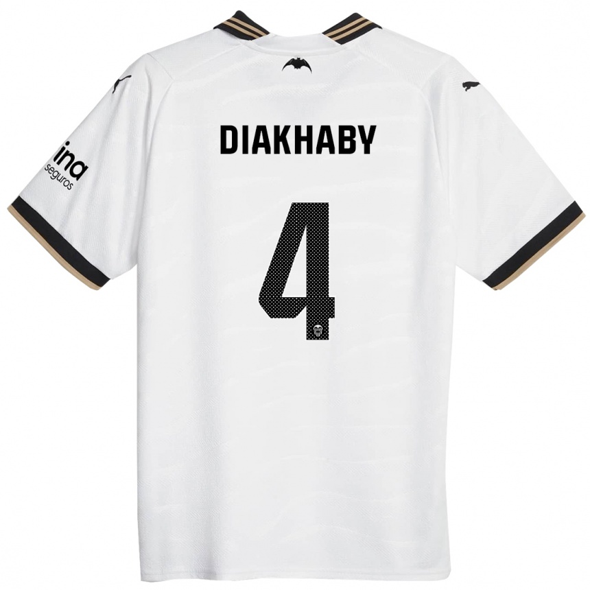 Vaikiškas Mouctar Diakhaby #4 Baltas Namų Marškinėliai 2023/24 T-Shirt