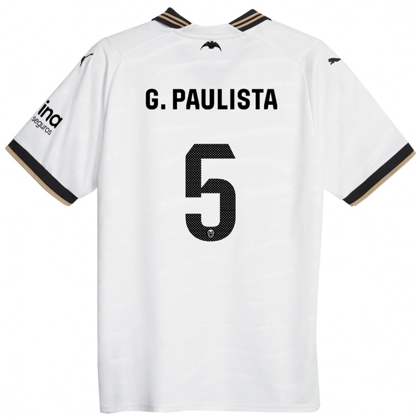 Vaikiškas Gabriel Paulista #5 Baltas Namų Marškinėliai 2023/24 T-Shirt