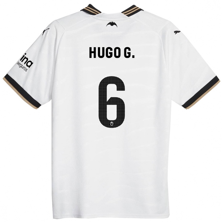 Vaikiškas Hugo Guillamón #6 Baltas Namų Marškinėliai 2023/24 T-Shirt