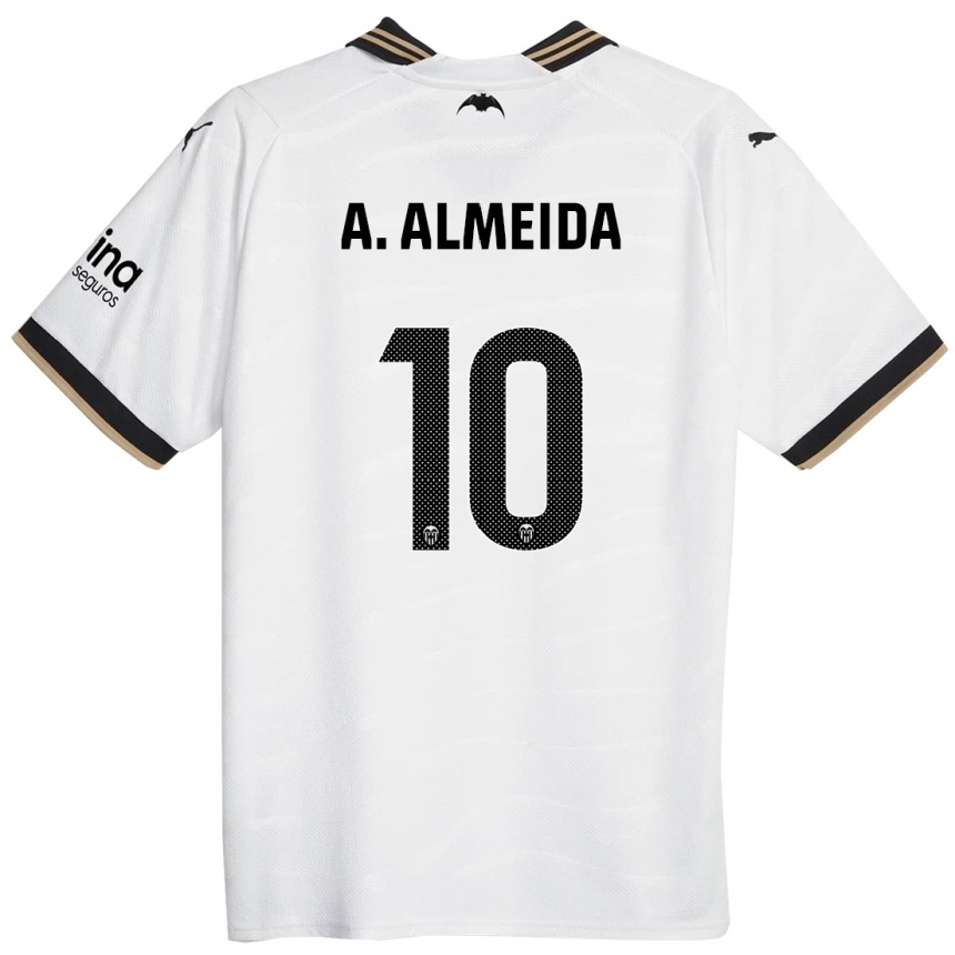 Vaikiškas André Almeida #10 Baltas Namų Marškinėliai 2023/24 T-Shirt