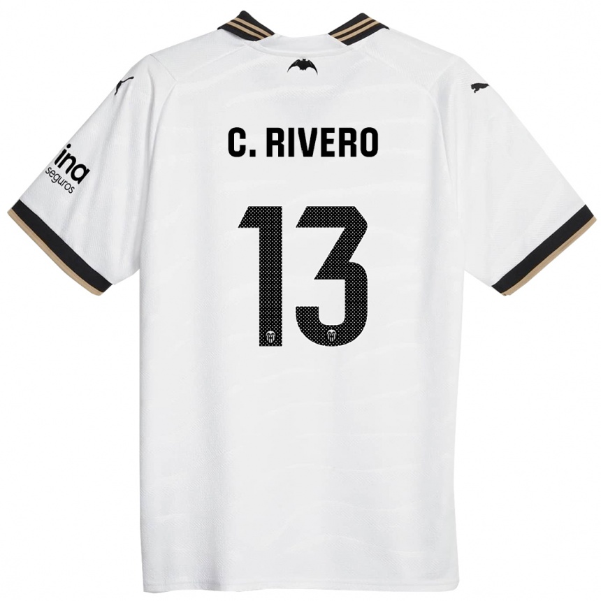 Vaikiškas Cristian Rivero #13 Baltas Namų Marškinėliai 2023/24 T-Shirt