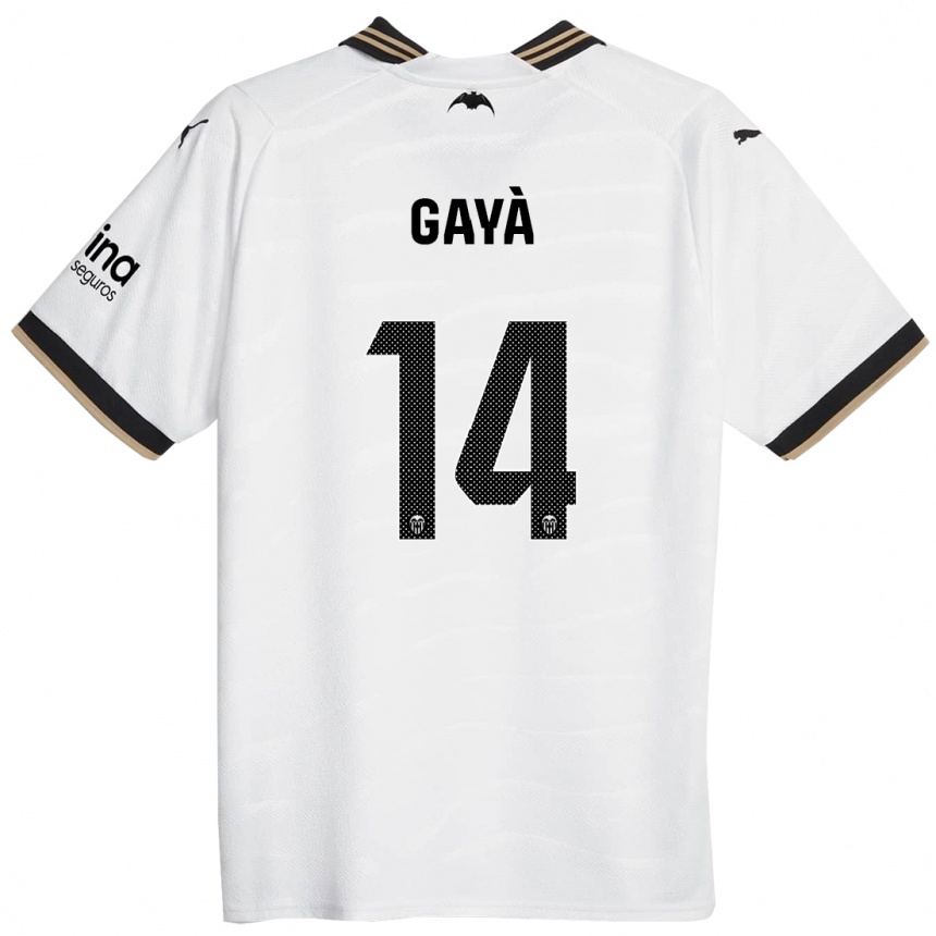 Vaikiškas José Gayà #14 Baltas Namų Marškinėliai 2023/24 T-Shirt