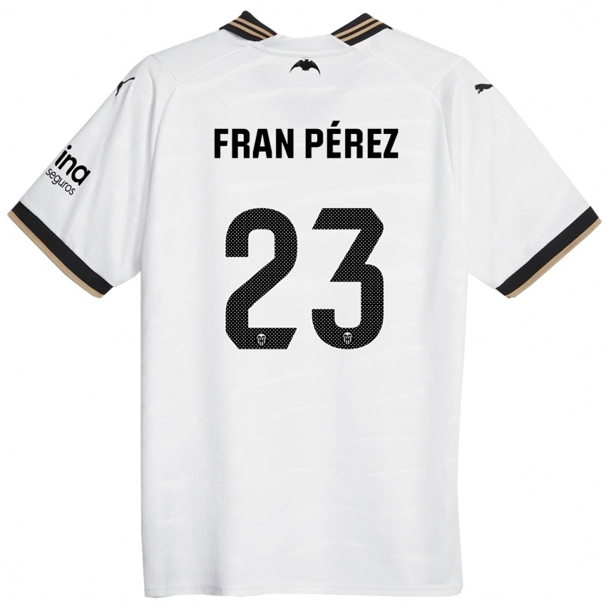 Vaikiškas Fran Pérez #23 Baltas Namų Marškinėliai 2023/24 T-Shirt