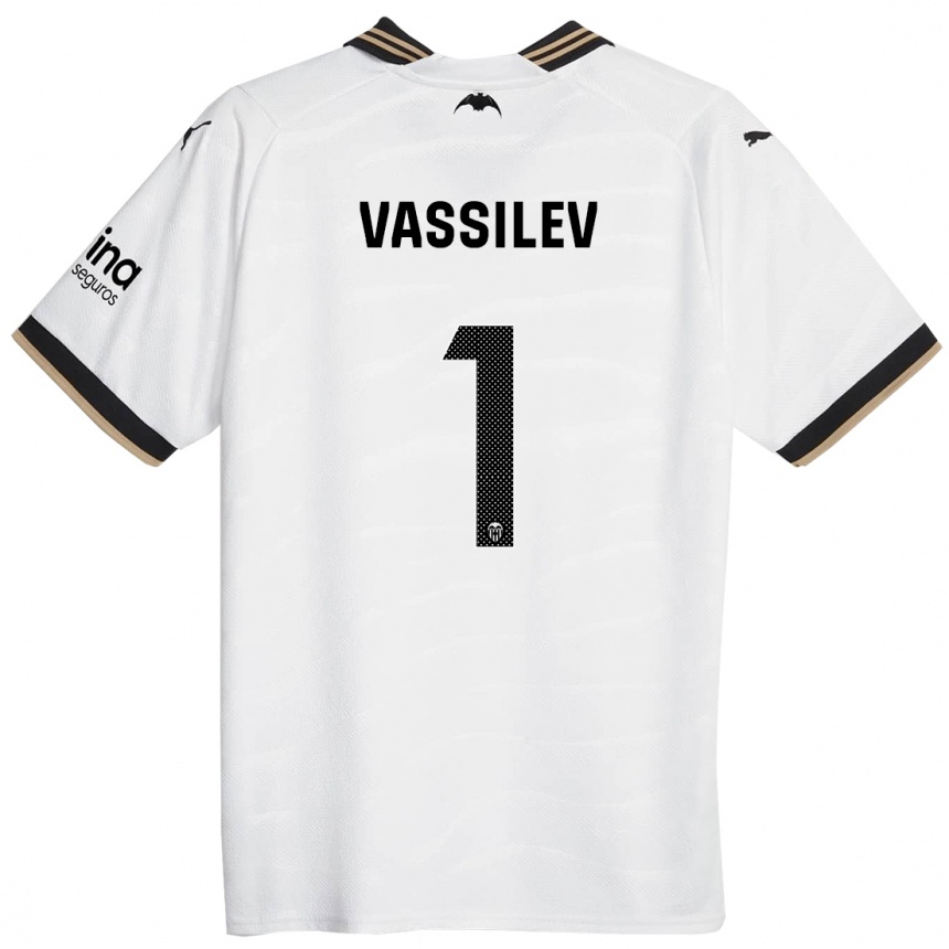 Vaikiškas David Vassilev #1 Baltas Namų Marškinėliai 2023/24 T-Shirt