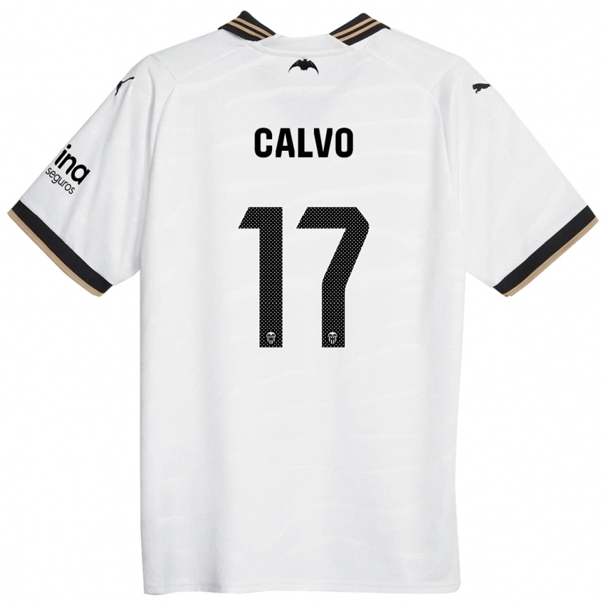 Vaikiškas Borja Calvo #17 Baltas Namų Marškinėliai 2023/24 T-Shirt