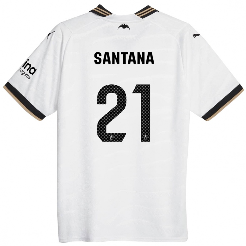 Vaikiškas Ismael Santana #21 Baltas Namų Marškinėliai 2023/24 T-Shirt