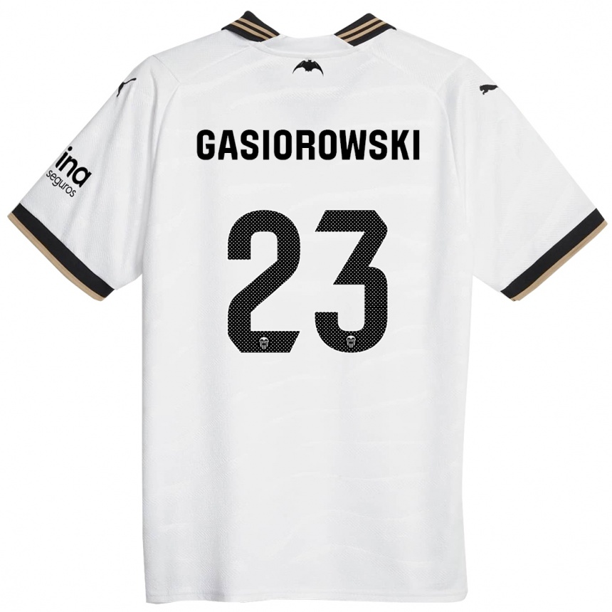 Vaikiškas Yarek Gasiorowski #23 Baltas Namų Marškinėliai 2023/24 T-Shirt