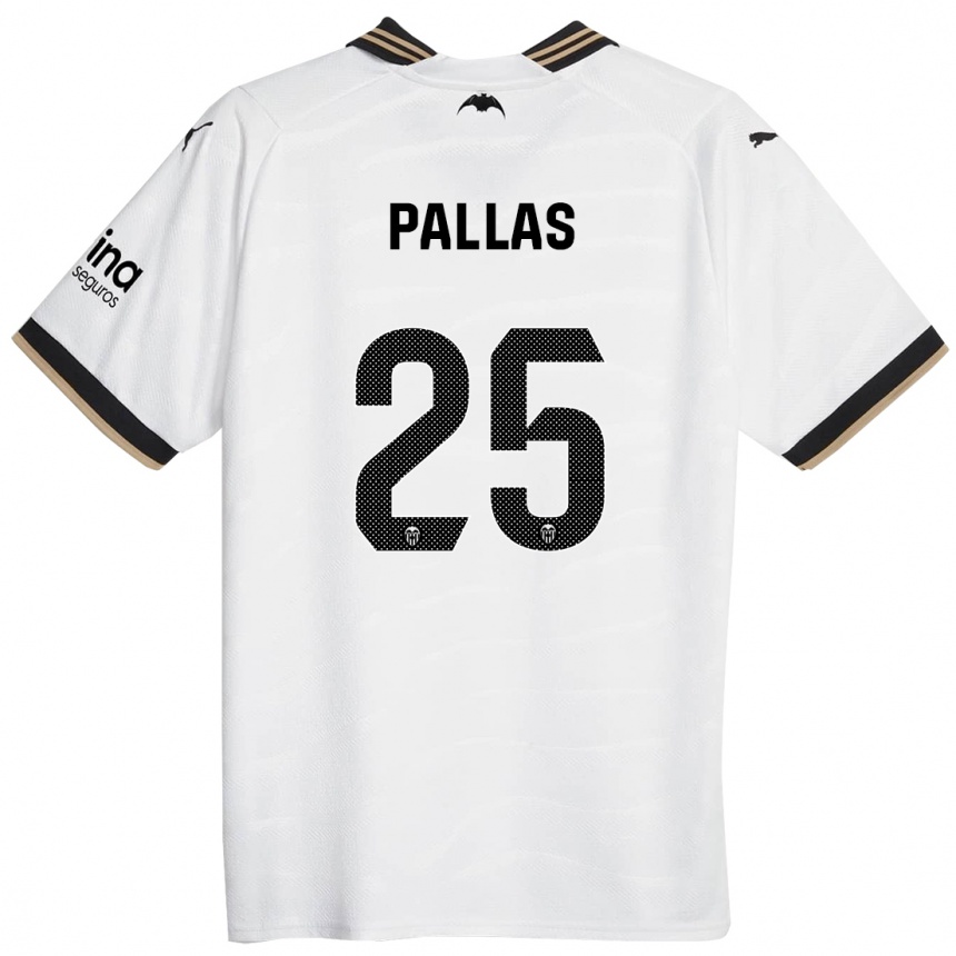 Vaikiškas Nerea Pallas #25 Baltas Namų Marškinėliai 2023/24 T-Shirt