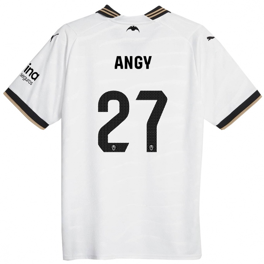 Vaikiškas Angy #27 Baltas Namų Marškinėliai 2023/24 T-Shirt