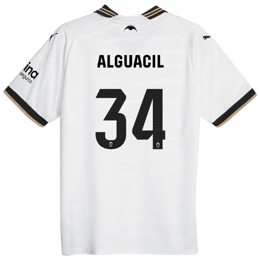 Vaikiškas Ainhoa Alguacil #34 Baltas Namų Marškinėliai 2023/24 T-Shirt