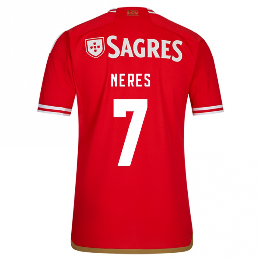 Vaikiškas David Neres #7 Raudona Namų Marškinėliai 2023/24 T-Shirt