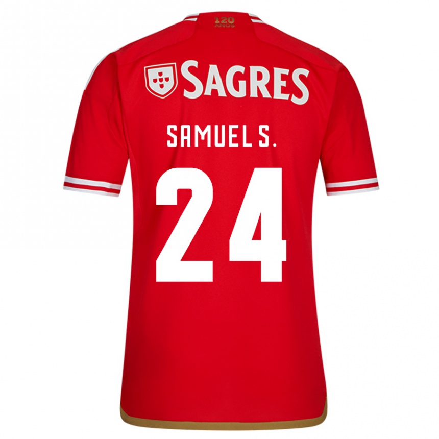 Vaikiškas Samuel Soares #24 Raudona Namų Marškinėliai 2023/24 T-Shirt