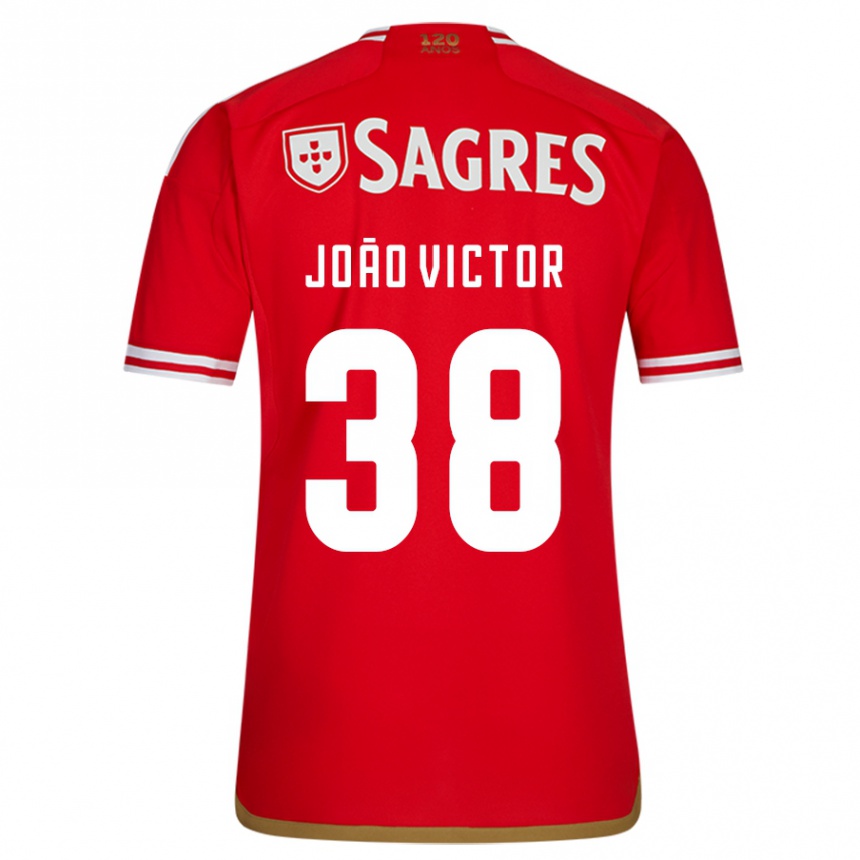 Vaikiškas João Victor #38 Raudona Namų Marškinėliai 2023/24 T-Shirt