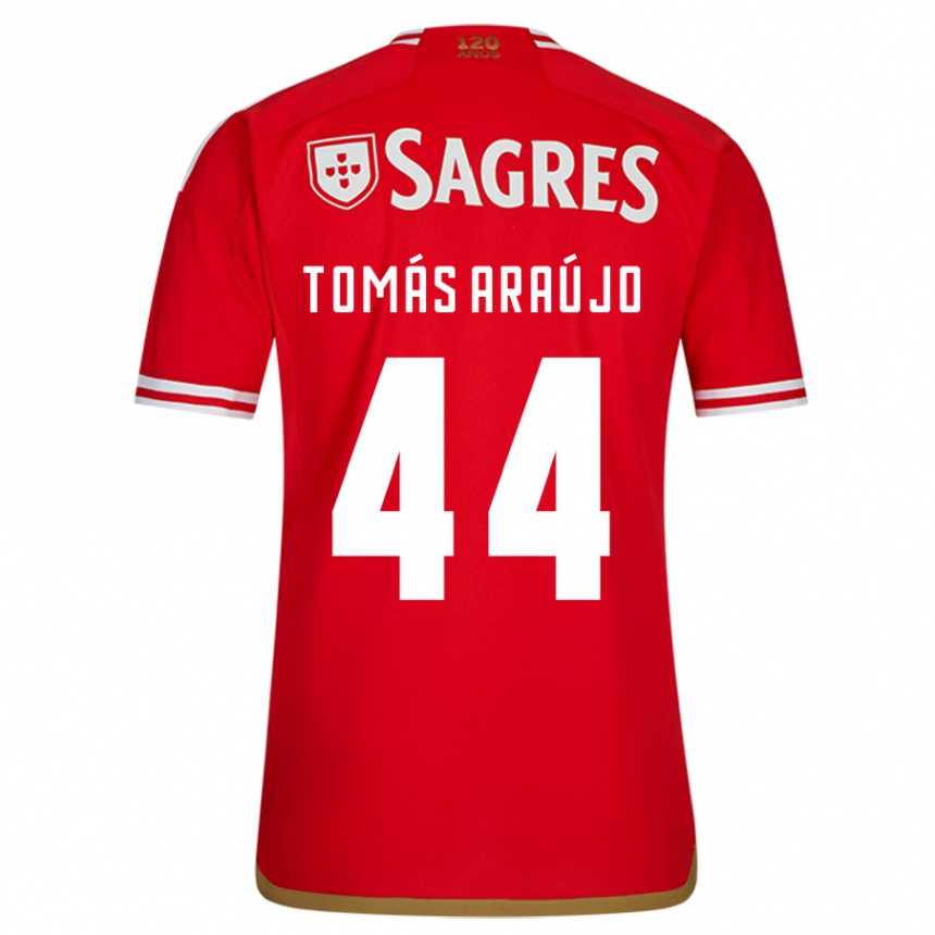 Vaikiškas Tomás Araújo #44 Raudona Namų Marškinėliai 2023/24 T-Shirt