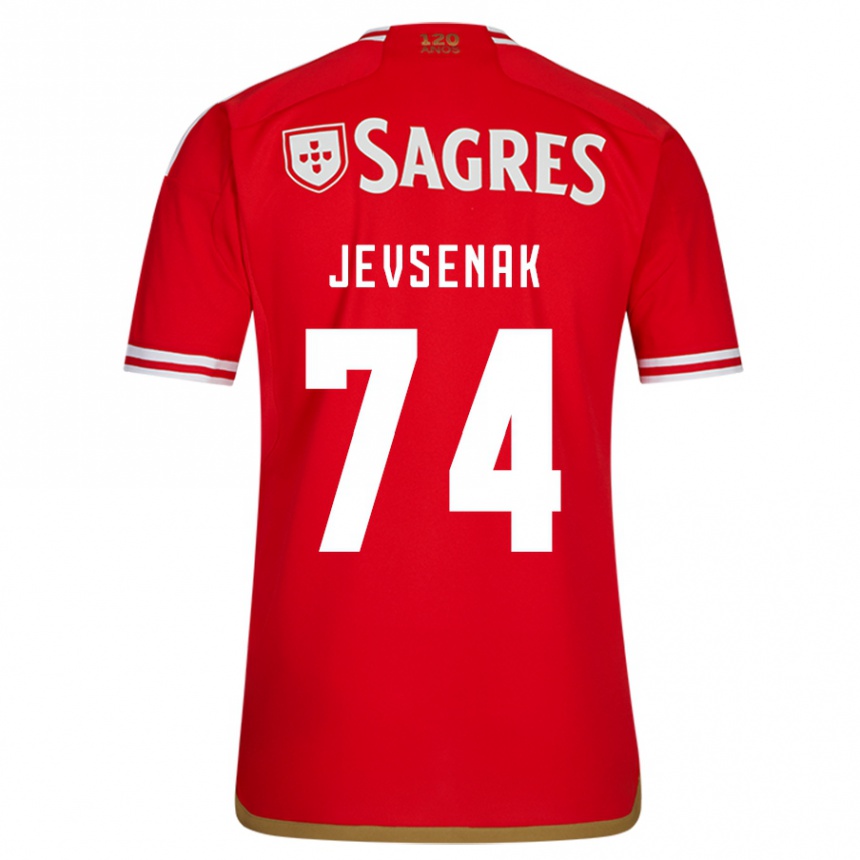 Vaikiškas Zan Jevsenak #74 Raudona Namų Marškinėliai 2023/24 T-Shirt