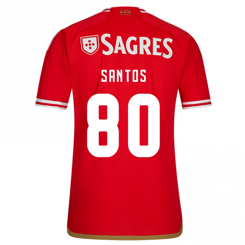 Vaikiškas Pedro Santos #80 Raudona Namų Marškinėliai 2023/24 T-Shirt