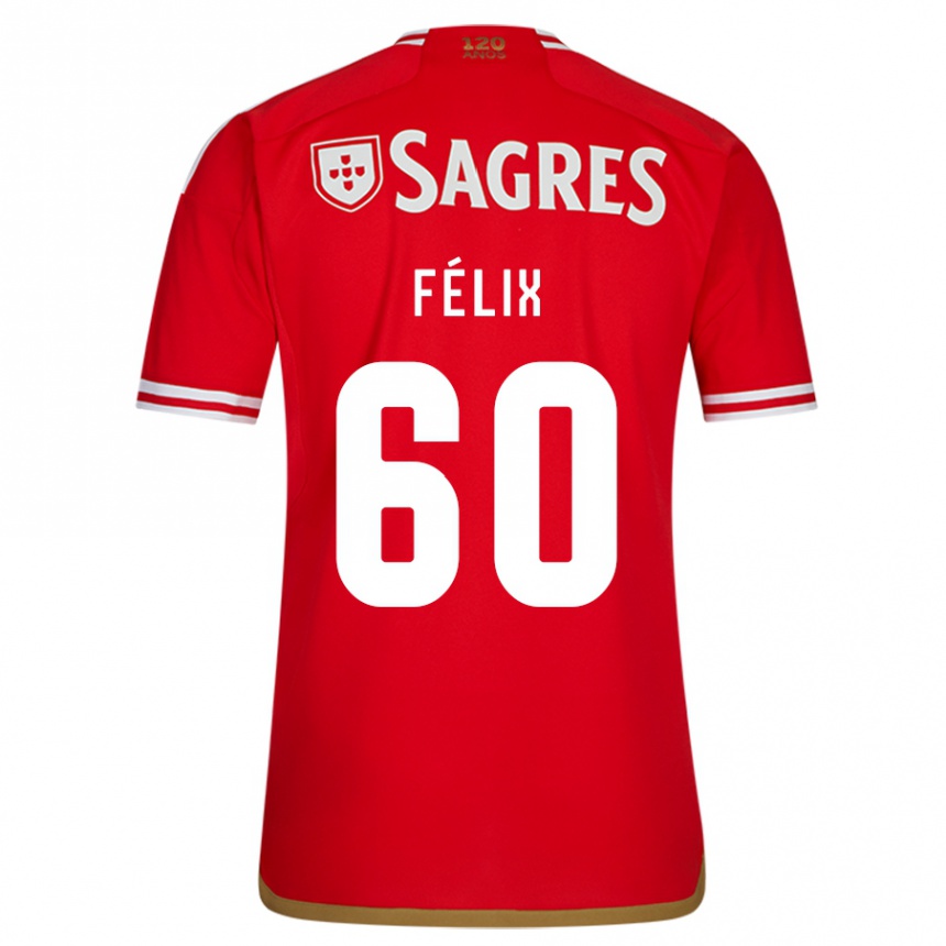 Vaikiškas Nuno Félix #60 Raudona Namų Marškinėliai 2023/24 T-Shirt