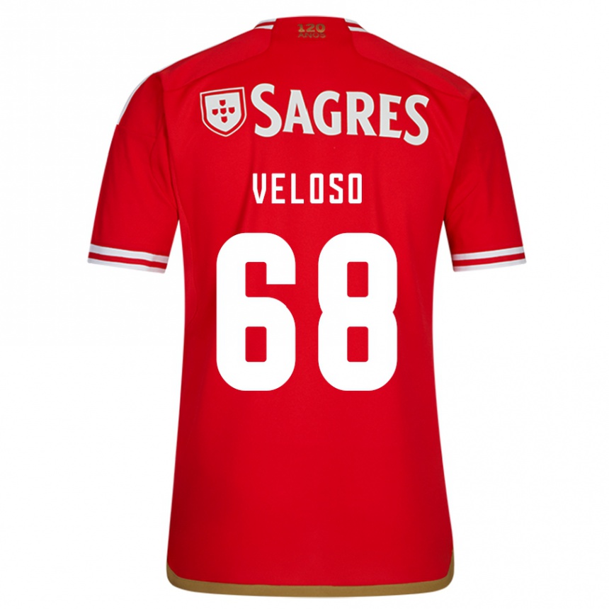 Vaikiškas João Veloso #68 Raudona Namų Marškinėliai 2023/24 T-Shirt