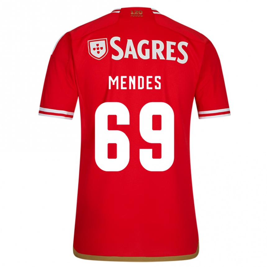 Vaikiškas Vladimir Mendes #69 Raudona Namų Marškinėliai 2023/24 T-Shirt