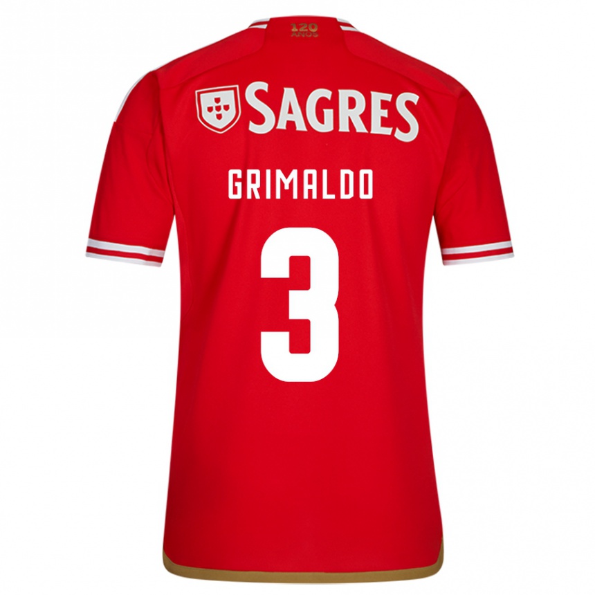 Vaikiškas Alejandro Grimaldo #3 Raudona Namų Marškinėliai 2023/24 T-Shirt