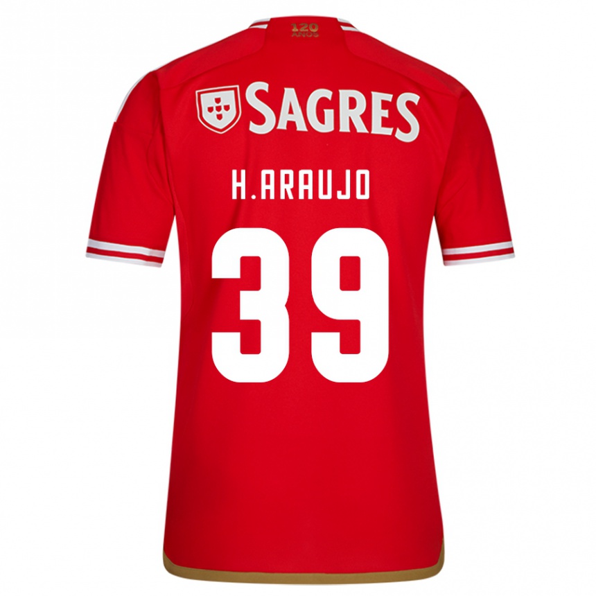 Vaikiškas Henrique Araujo #39 Raudona Namų Marškinėliai 2023/24 T-Shirt