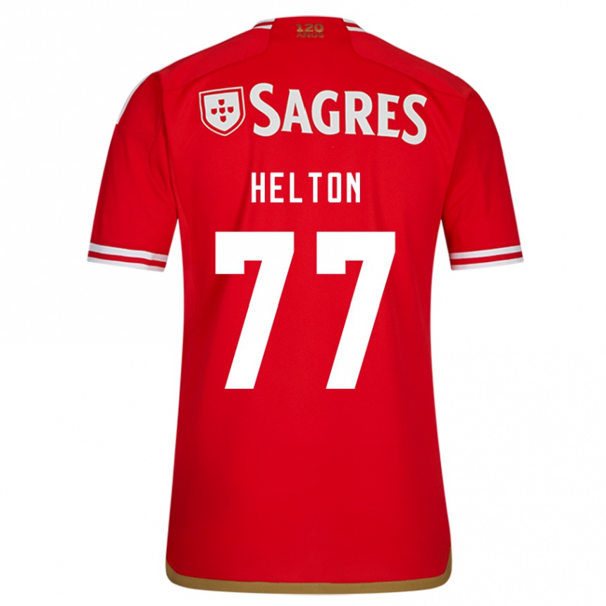 Vaikiškas Helton Leite #77 Raudona Namų Marškinėliai 2023/24 T-Shirt