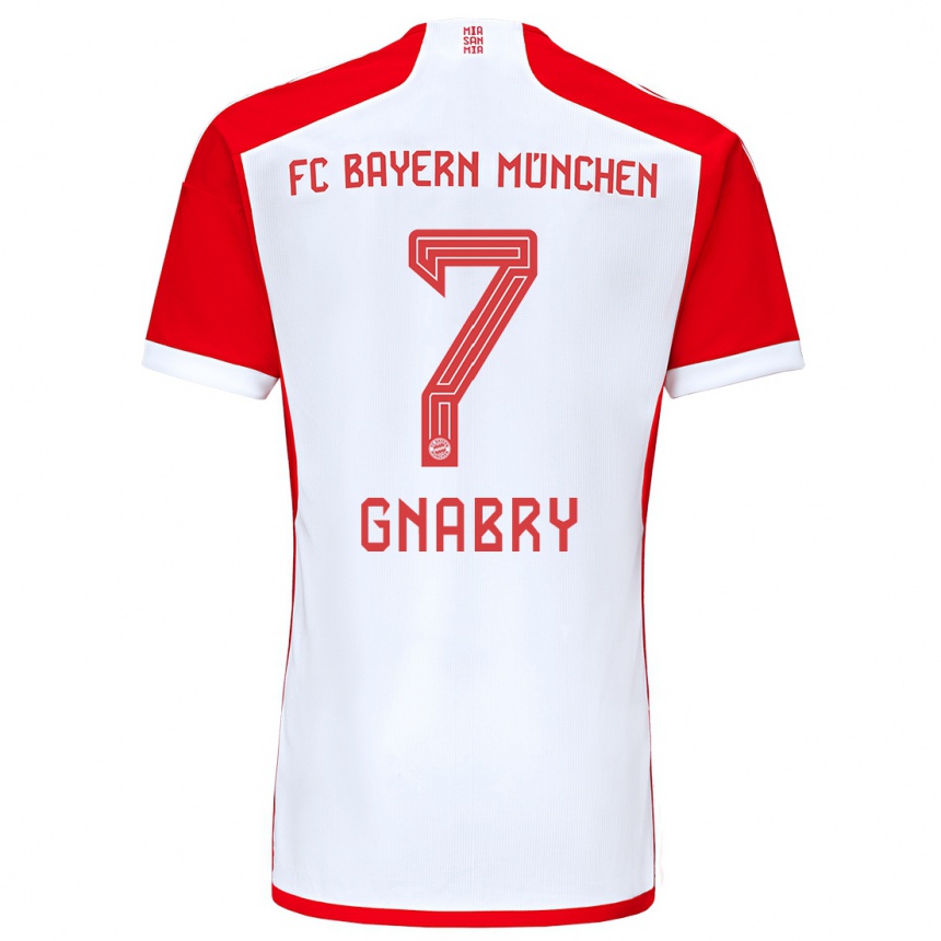 Vaikiškas Serge Gnabry #7 Raudona Balta Namų Marškinėliai 2023/24 T-Shirt