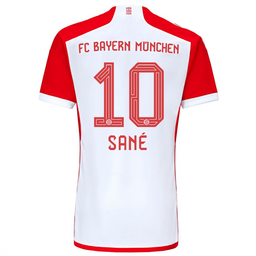 Vaikiškas Leroy Sane #10 Raudona Balta Namų Marškinėliai 2023/24 T-Shirt