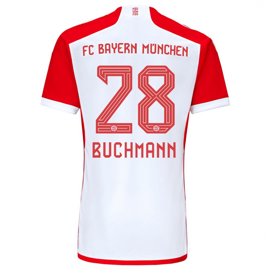 Vaikiškas Tarek Buchmann #28 Raudona Balta Namų Marškinėliai 2023/24 T-Shirt