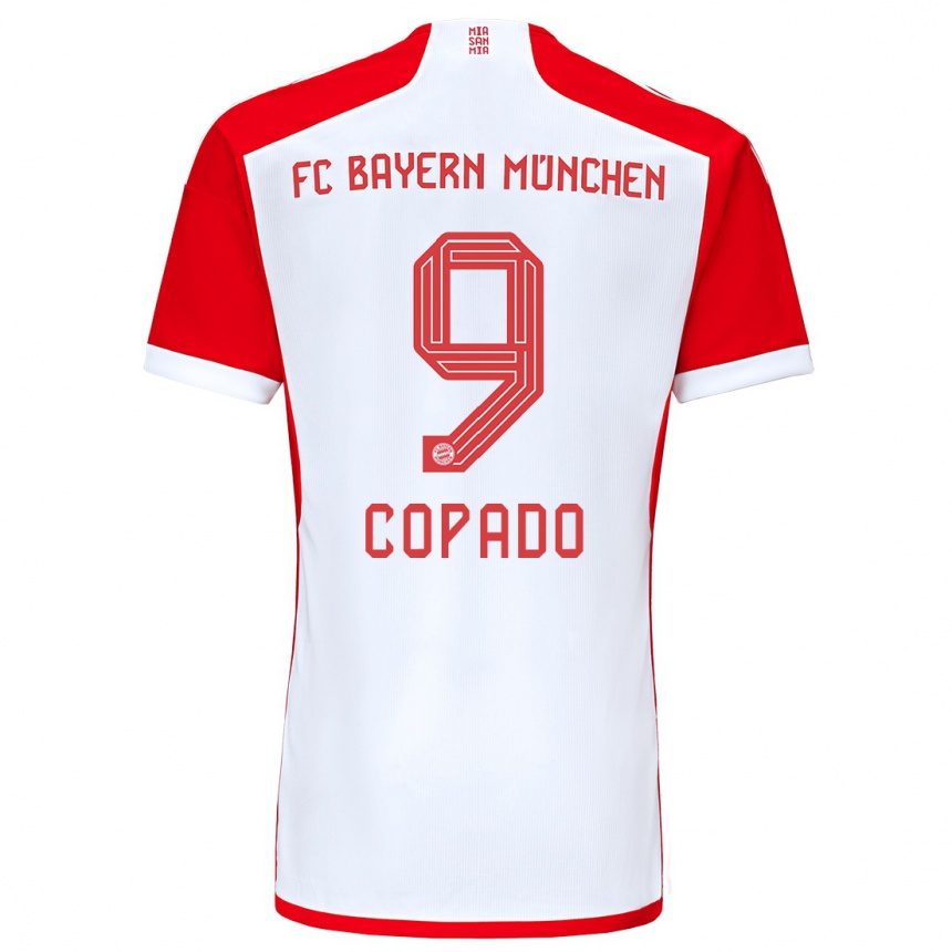 Vaikiškas Lucas Copado #9 Raudona Balta Namų Marškinėliai 2023/24 T-Shirt