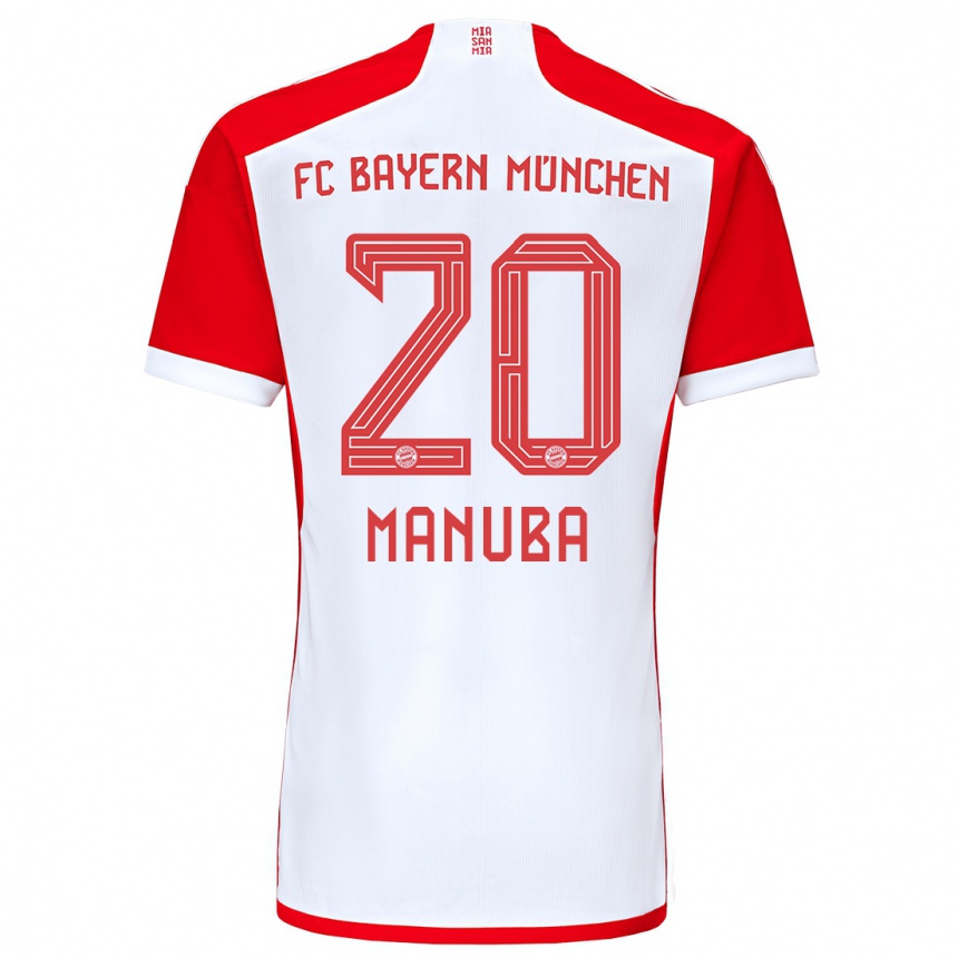 Vaikiškas Vincent Manuba #20 Raudona Balta Namų Marškinėliai 2023/24 T-Shirt