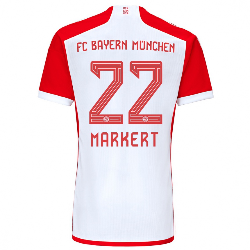 Vaikiškas Leon Markert #22 Raudona Balta Namų Marškinėliai 2023/24 T-Shirt