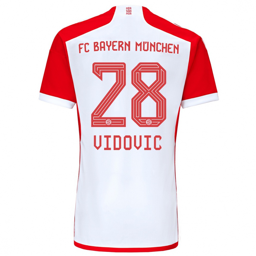 Vaikiškas Gabriel Vidovic #28 Raudona Balta Namų Marškinėliai 2023/24 T-Shirt