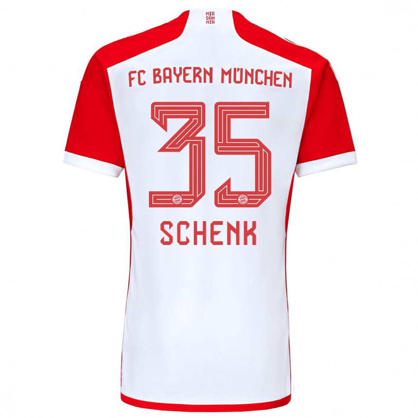 Vaikiškas Johannes Schenk #35 Raudona Balta Namų Marškinėliai 2023/24 T-Shirt