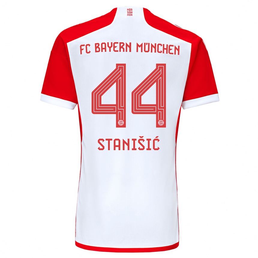 Vaikiškas Josip Stanisic #44 Raudona Balta Namų Marškinėliai 2023/24 T-Shirt