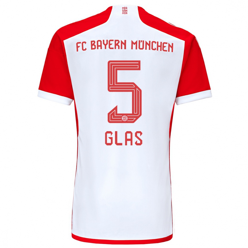 Vaikiškas Hanna Glas #5 Raudona Balta Namų Marškinėliai 2023/24 T-Shirt