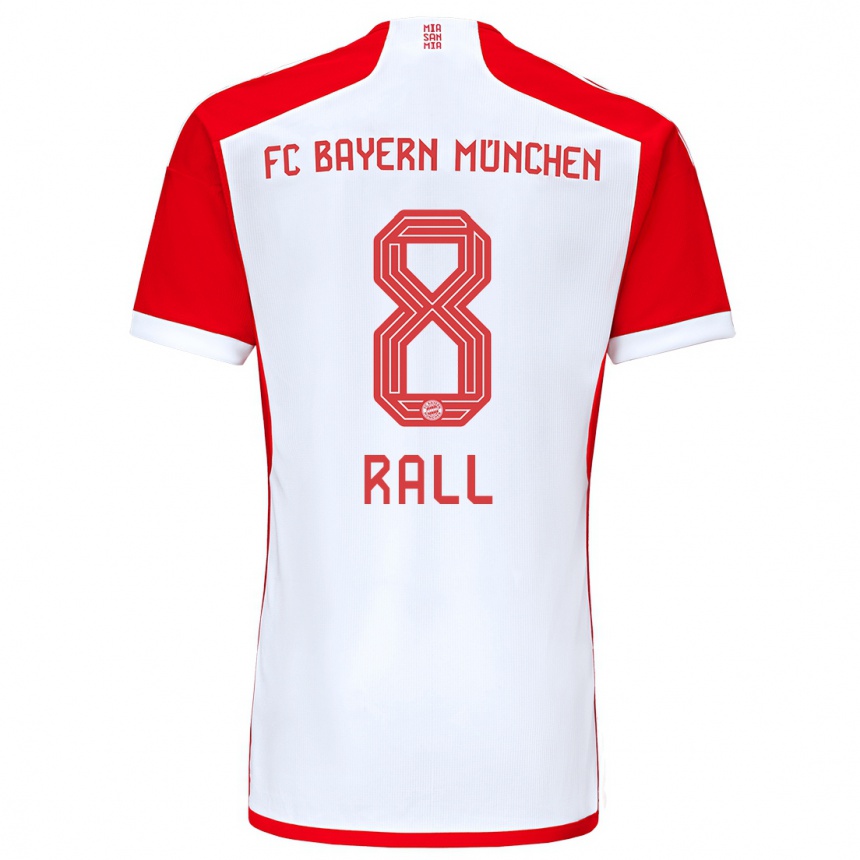 Vaikiškas Maximiliane Rall #8 Raudona Balta Namų Marškinėliai 2023/24 T-Shirt