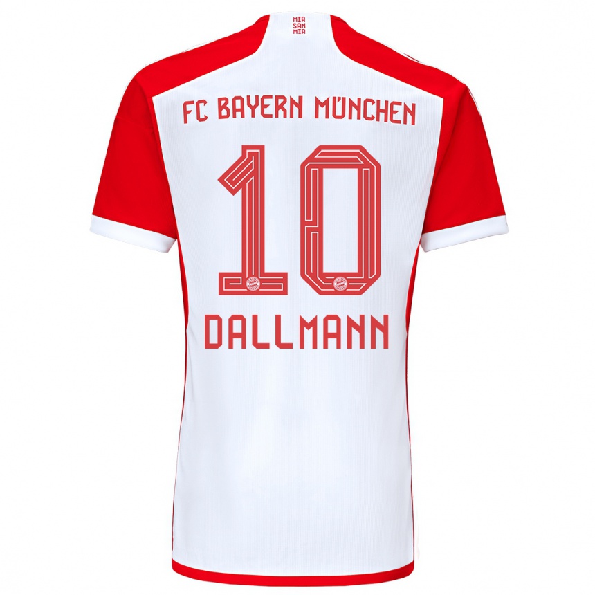 Vaikiškas Linda Dallmann #10 Raudona Balta Namų Marškinėliai 2023/24 T-Shirt