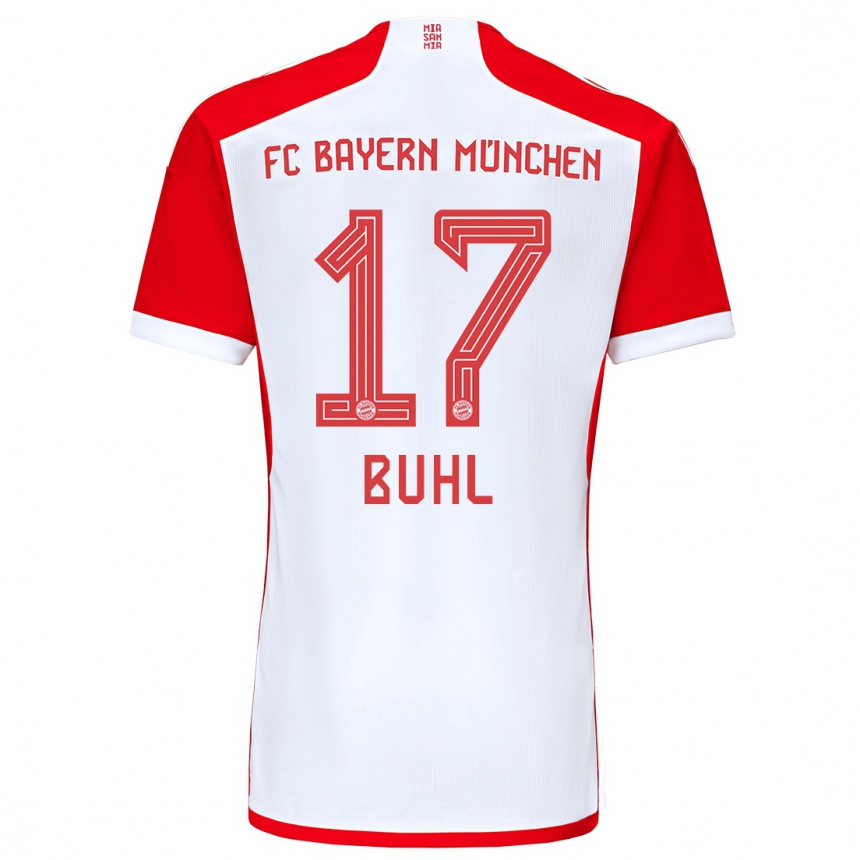 Vaikiškas Klara Buhl #17 Raudona Balta Namų Marškinėliai 2023/24 T-Shirt