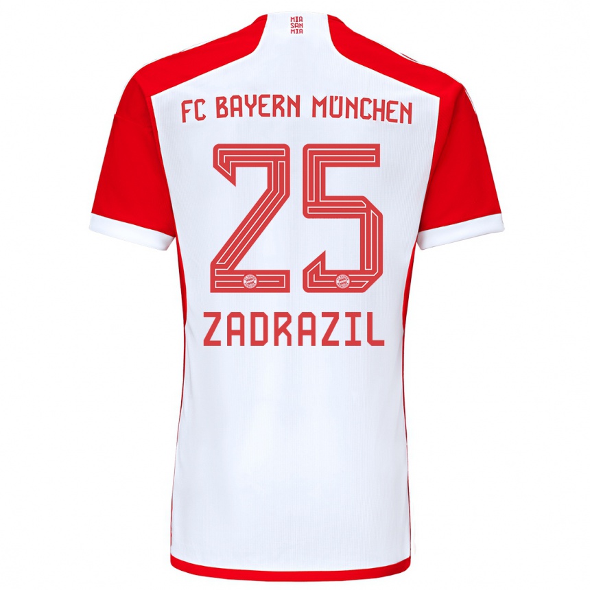 Vaikiškas Sarah Zadrazil #25 Raudona Balta Namų Marškinėliai 2023/24 T-Shirt