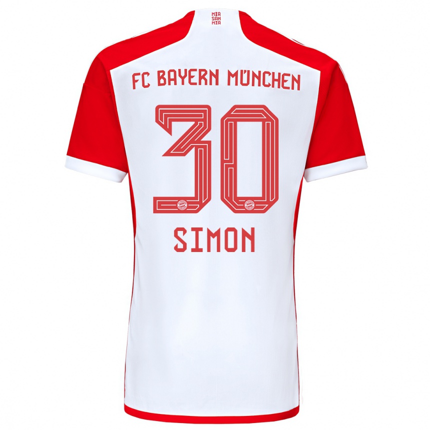 Vaikiškas Carolin Simon #30 Raudona Balta Namų Marškinėliai 2023/24 T-Shirt