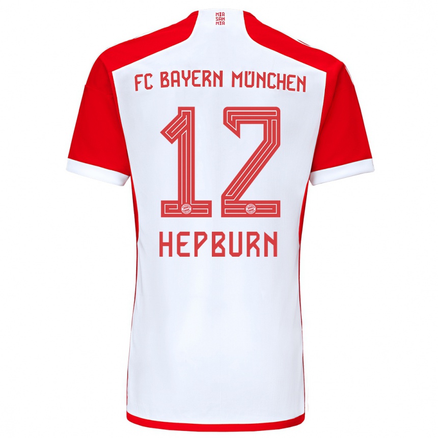 Vaikiškas Barry Hepburn #12 Raudona Balta Namų Marškinėliai 2023/24 T-Shirt