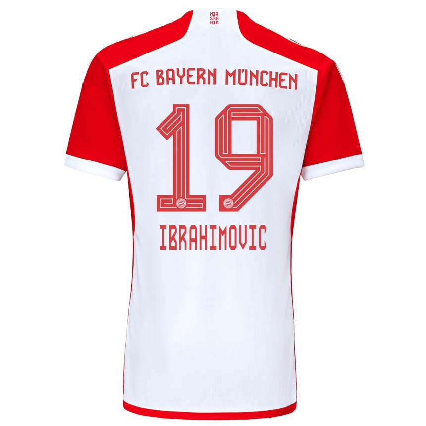 Vaikiškas Arijon Ibrahimovic #19 Raudona Balta Namų Marškinėliai 2023/24 T-Shirt