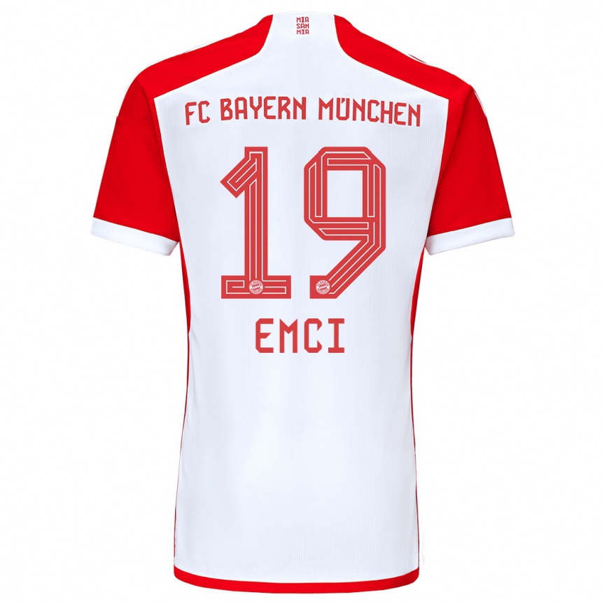 Vaikiškas Ben Emci #19 Raudona Balta Namų Marškinėliai 2023/24 T-Shirt