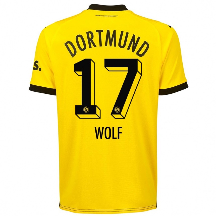 Vaikiškas Marius Wolf #17 Geltona Namų Marškinėliai 2023/24 T-Shirt