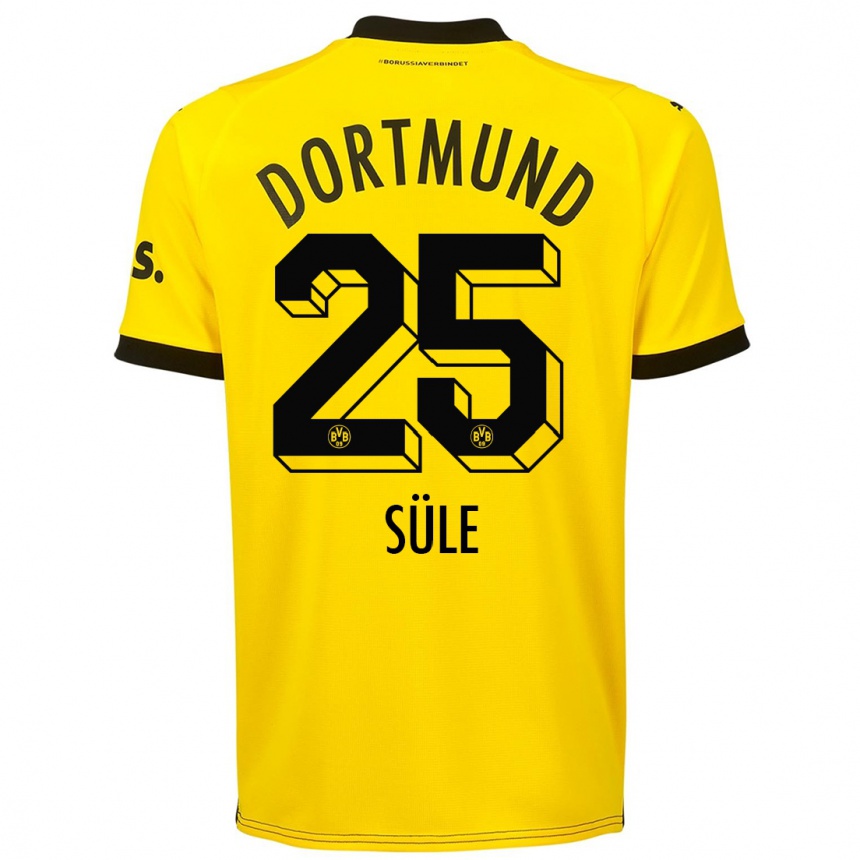 Vaikiškas Niklas Sule #25 Geltona Namų Marškinėliai 2023/24 T-Shirt