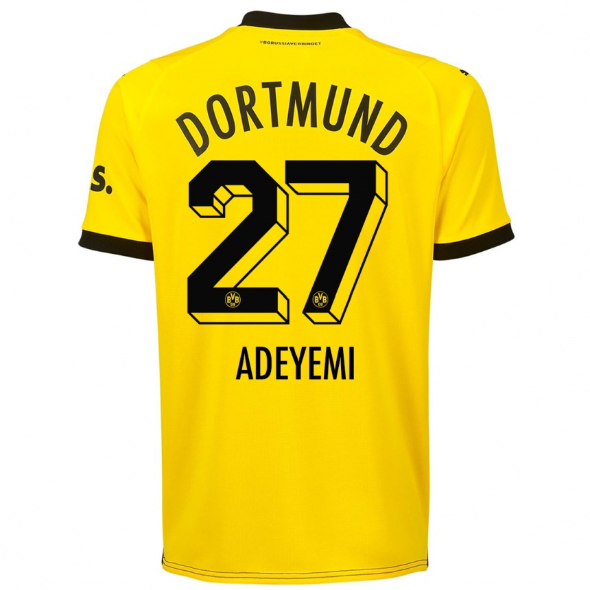 Vaikiškas Karim Adeyemi #27 Geltona Namų Marškinėliai 2023/24 T-Shirt