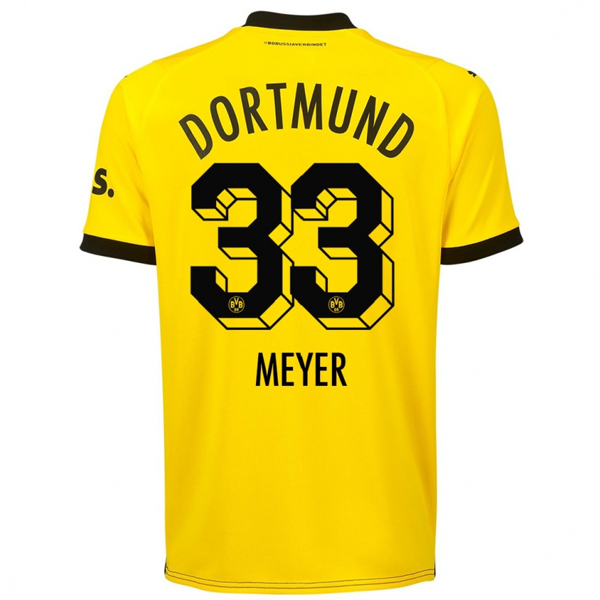 Vaikiškas Alexander Meyer #33 Geltona Namų Marškinėliai 2023/24 T-Shirt